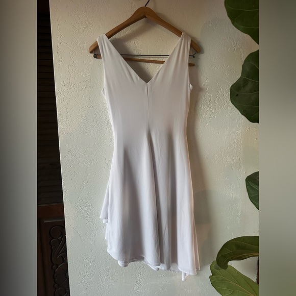 Juan Carlos Pinera White Asymmetrical Sleeveless Pageant Interview Dress Silk L - Picture 2 of 4